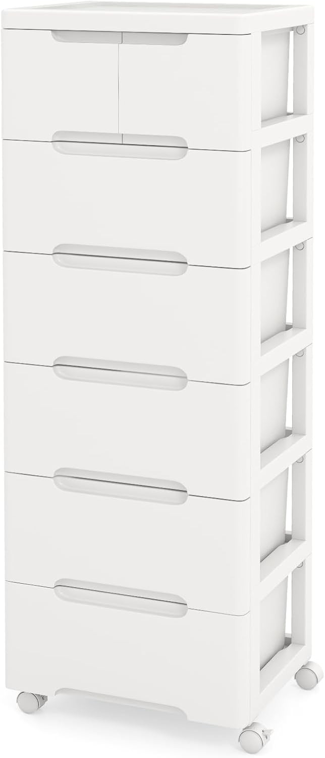7-Drawer Plastic Rolling Storage Cart Mobile Storage Cabinet