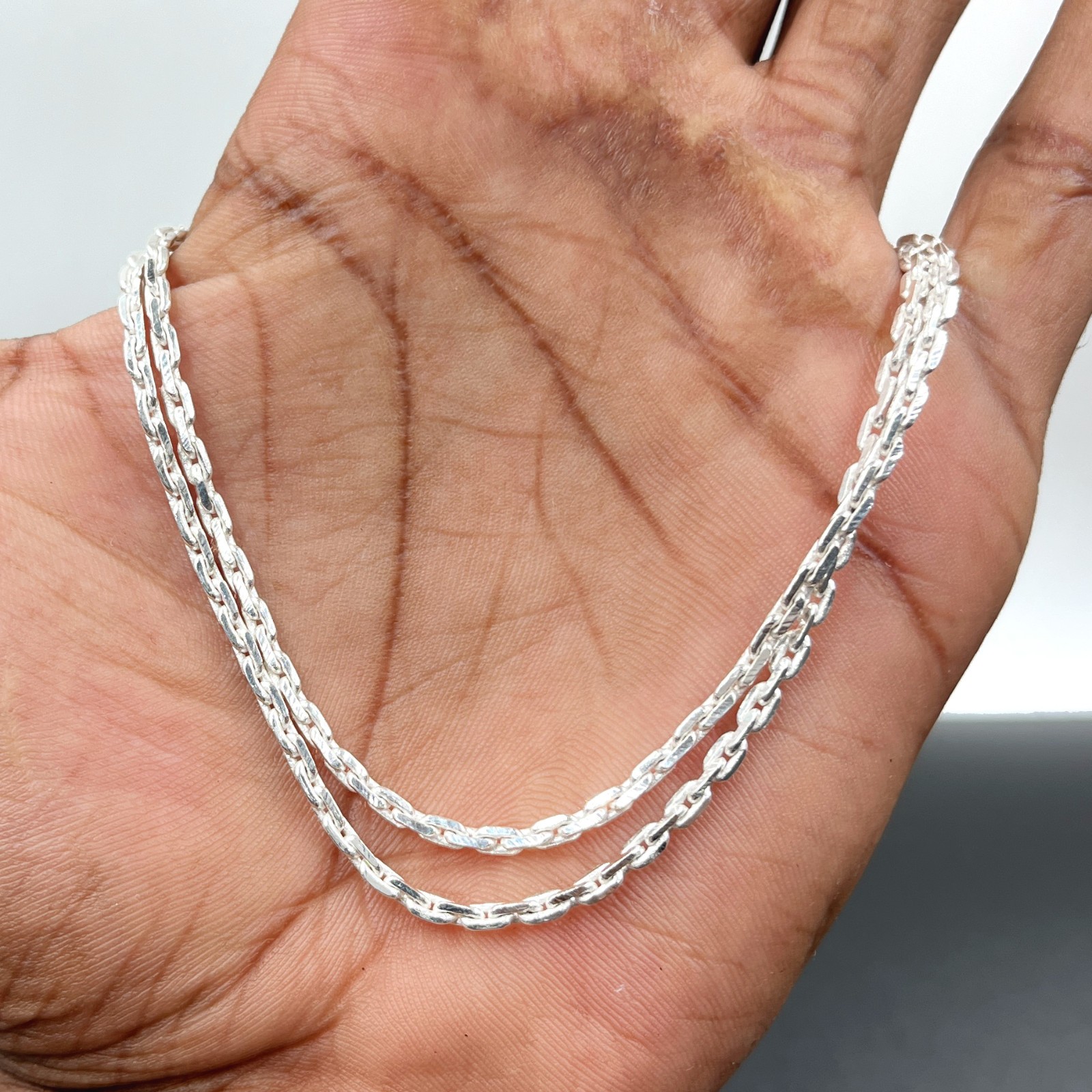 925 Sterling Silver Necklace Chain Handmade Jewelry, Unique Chain Necklace