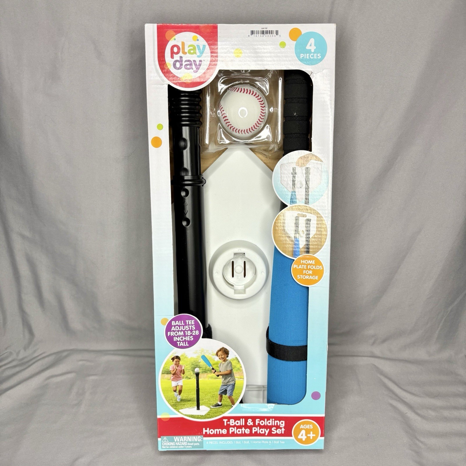 The Play Day T-Ball Plate Sports Equipment Set  Bat Tee Ball 4 Pieces