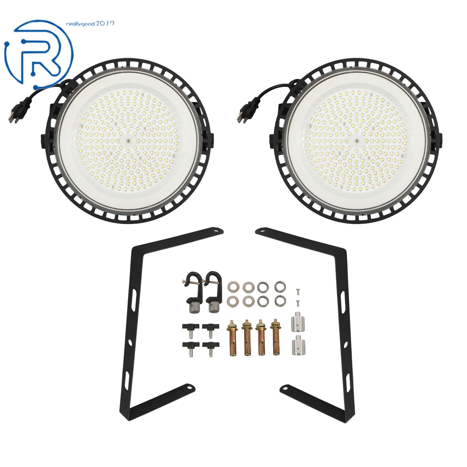 LED Industrial Light 150W 5000K 18000LM 2 PCS UFO LED High Bay Light with Hook
