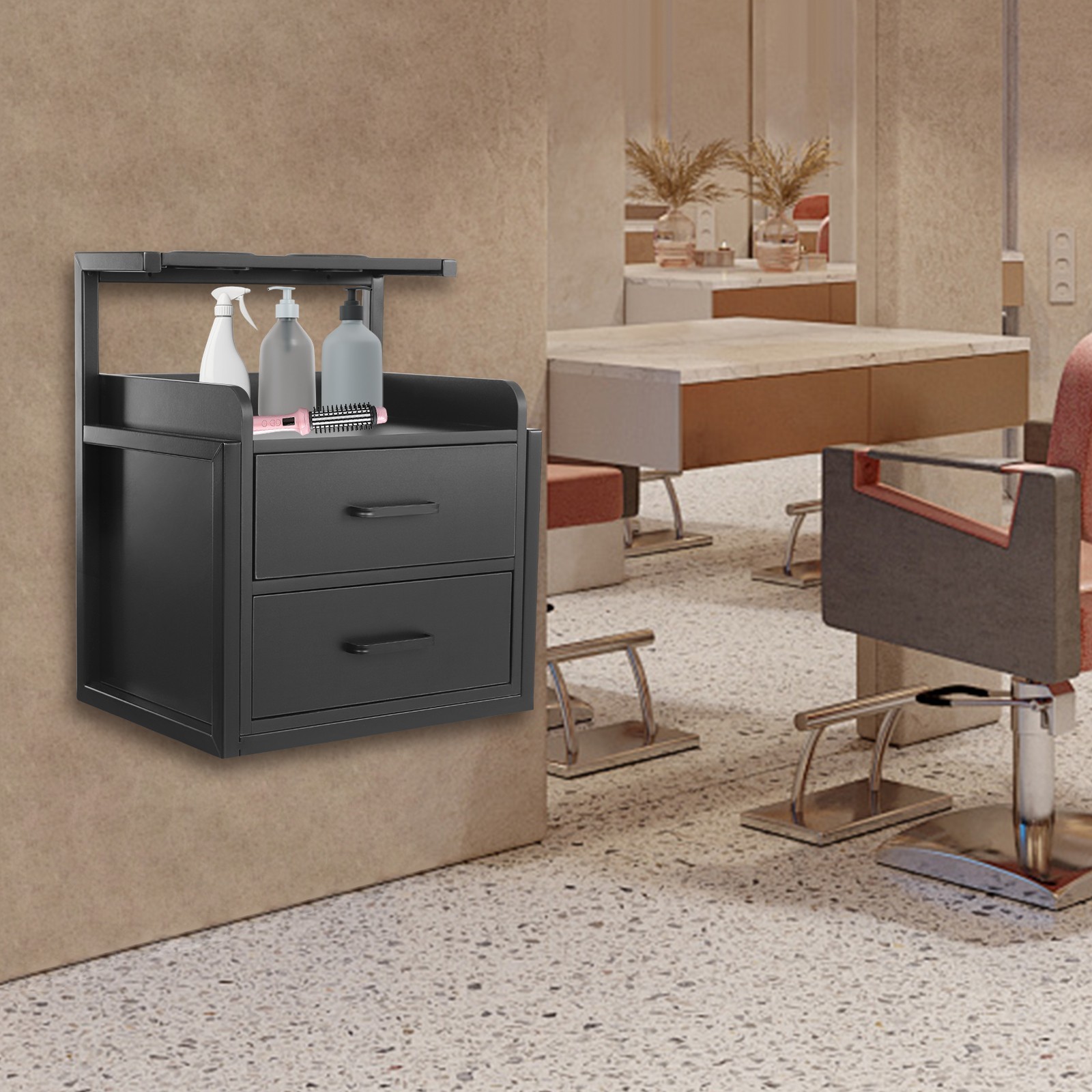 Salon Wall Cabinet Wall Mounted Salon Storage Cabinet Storage Cabinet Black