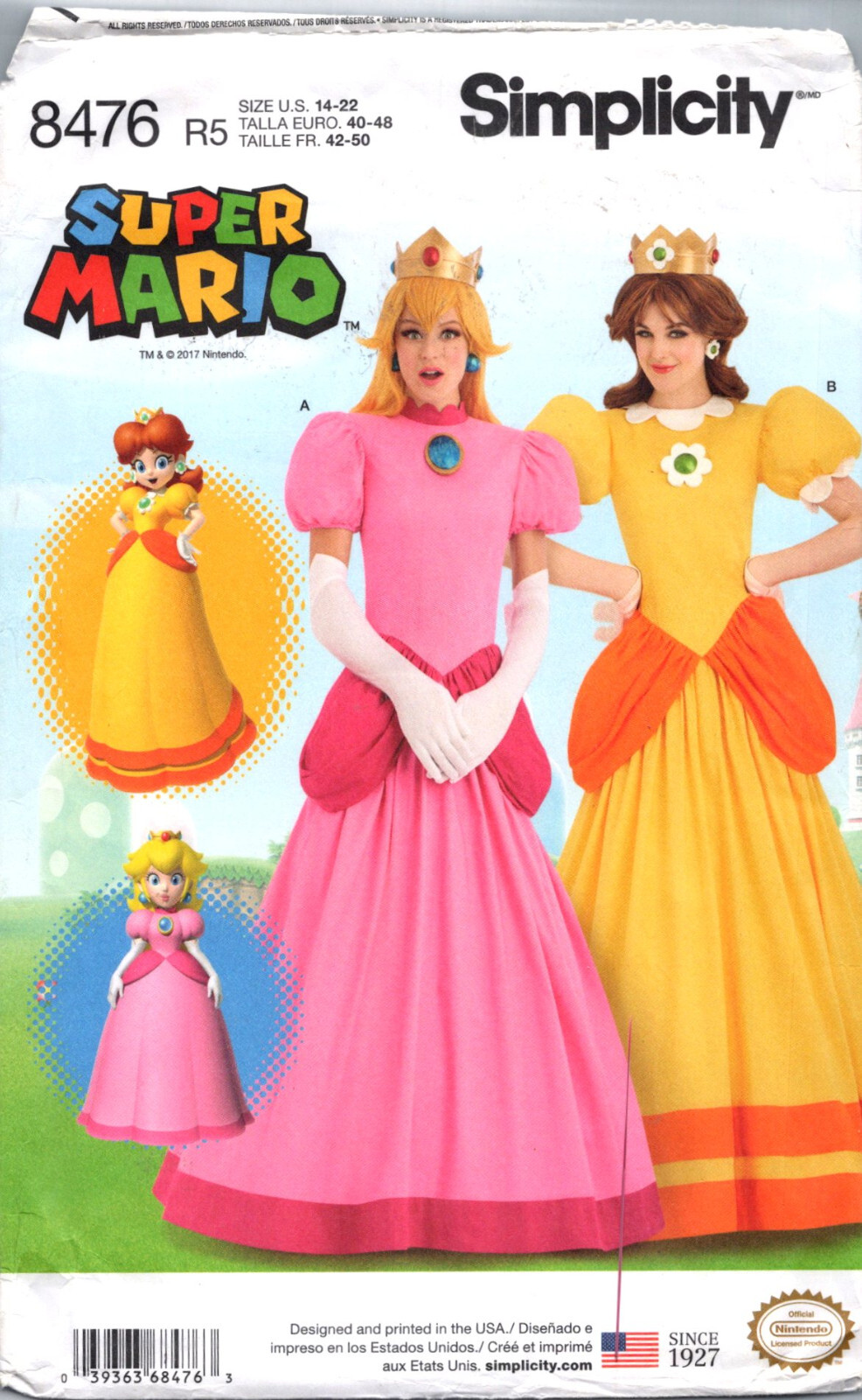 OOP Simplicity Super Mario Costume Sewing Pattern Adult Size You Choose