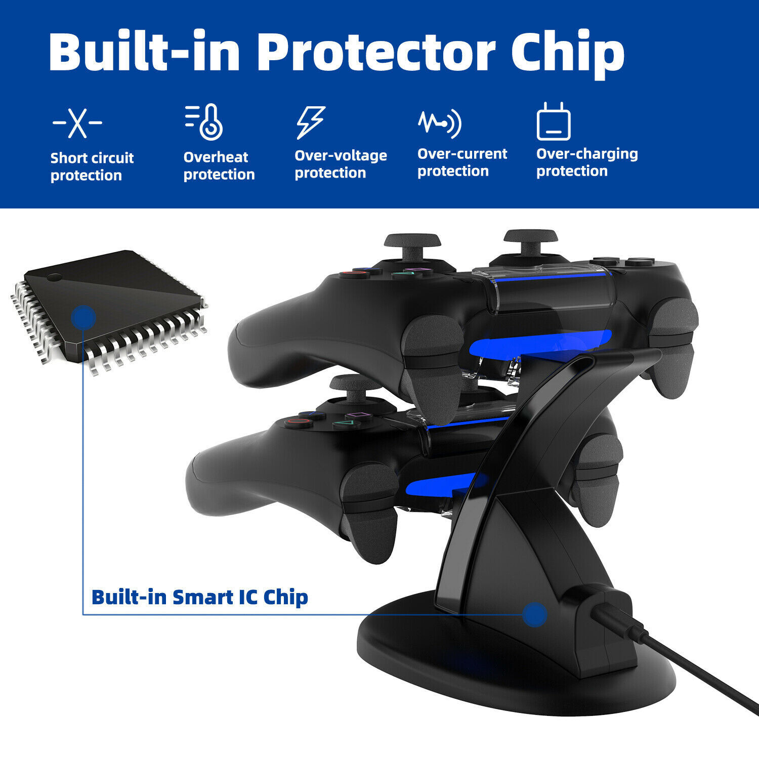 For PS4 PlayStation4 Controller Dual USB Charger LED Dock Station Charging Stand