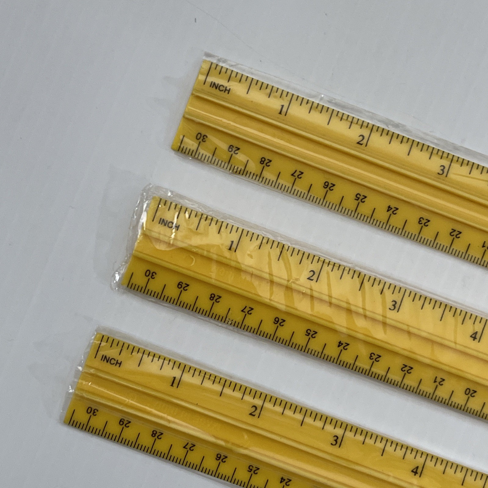 Lot of 3 Rulers Carolina Biological Supply Co. Lab Tool Kit Yellow.