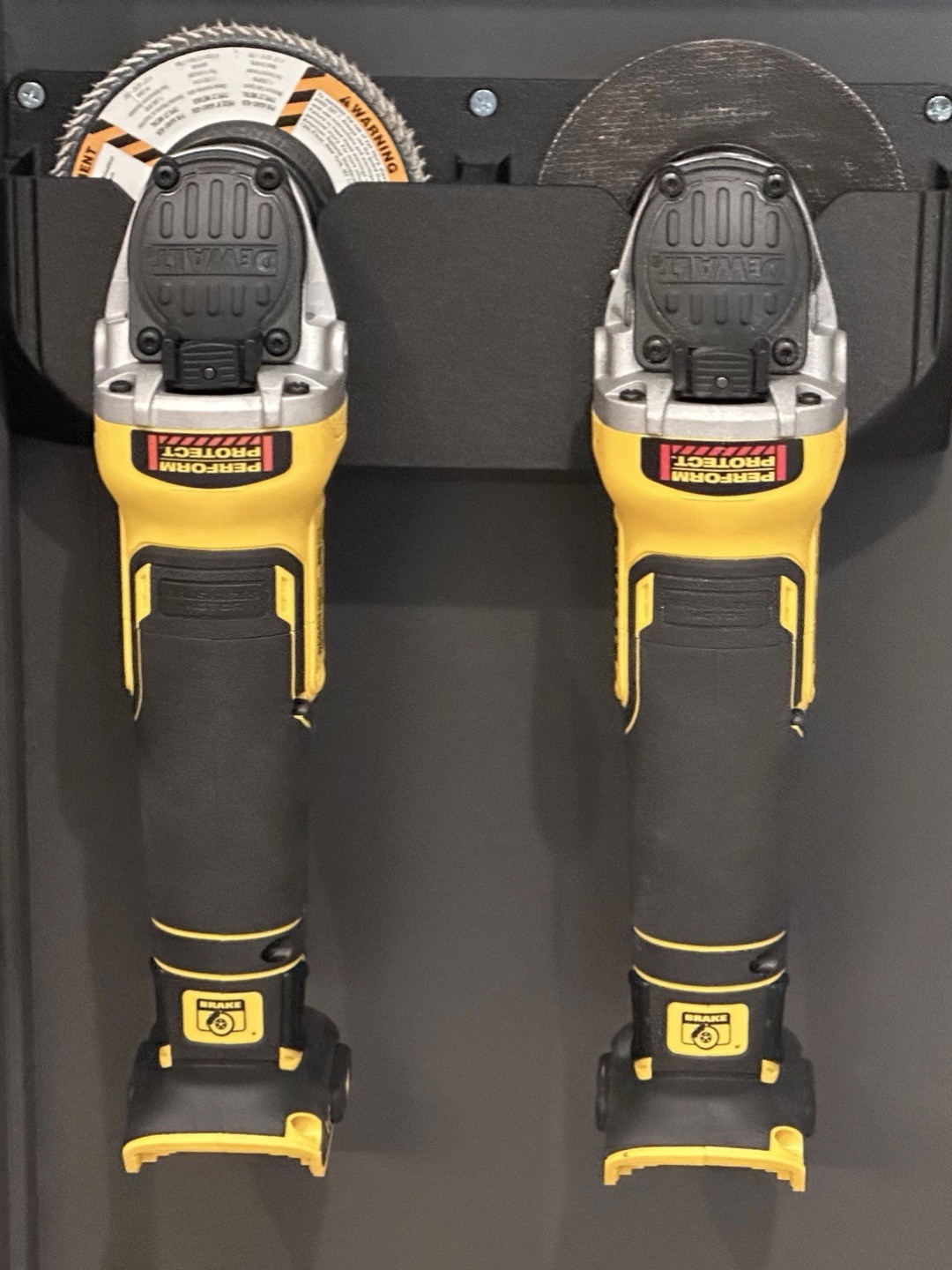 DeWalt Double Angle Grinder Holder Wall Mount Rack Tool Organizer Storage Stand
