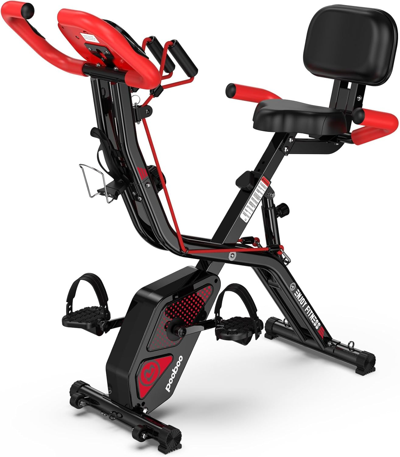 Folding Exercise Bike, Foldable Upright Stationary Bike, Indoor Cycling Magnetic