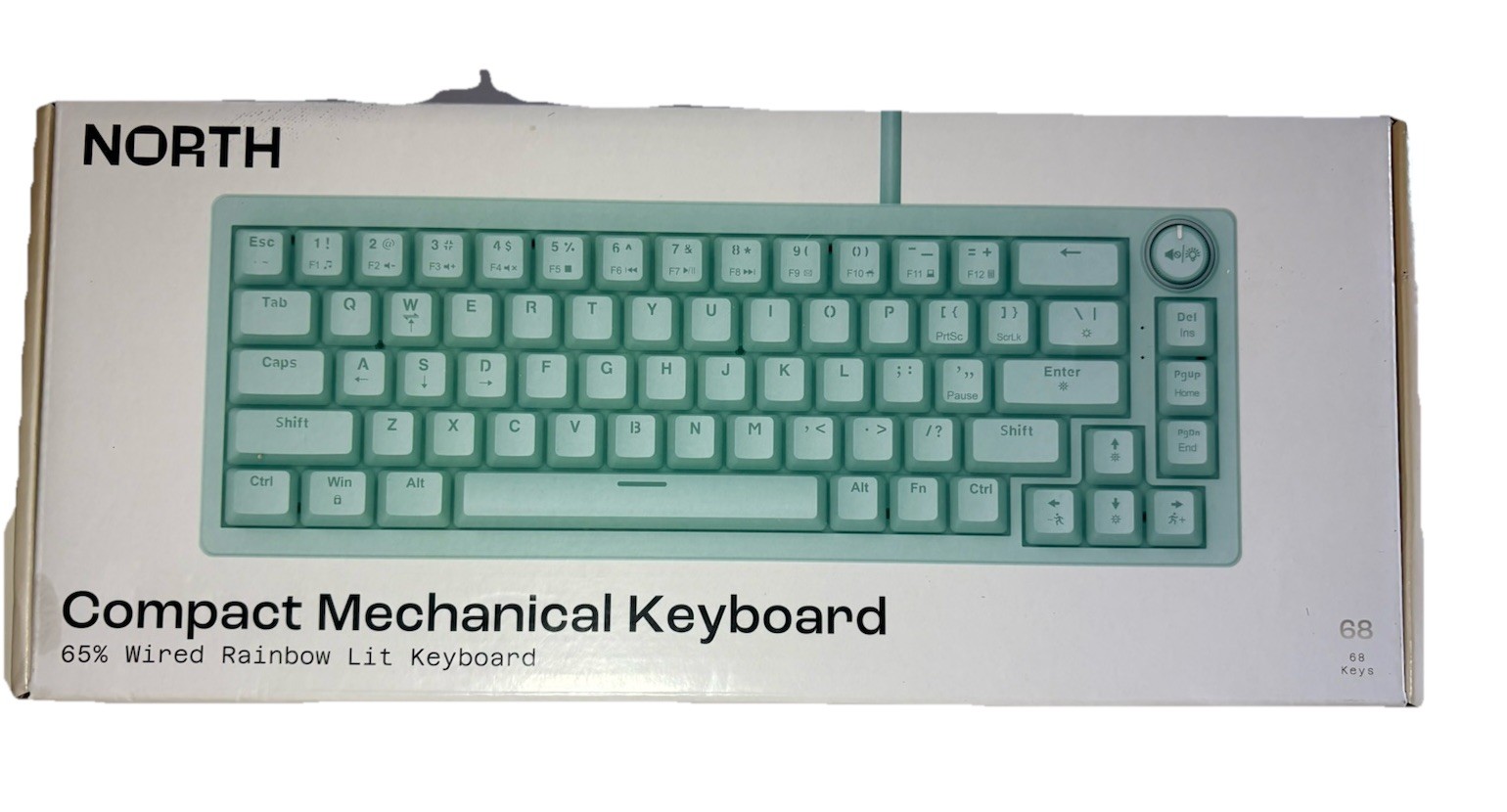 North Compact Mechanical Keyboard 65% Wired Rainbow Lit Keyboard - Blue