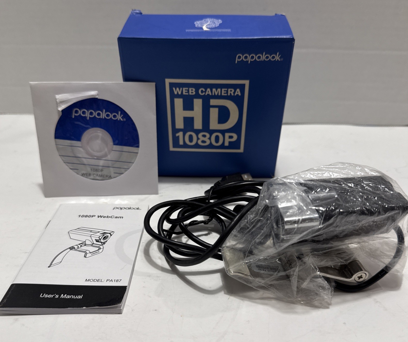 Papalook PA187 Web Camera HD 1080P Built in Microphone Open Box New