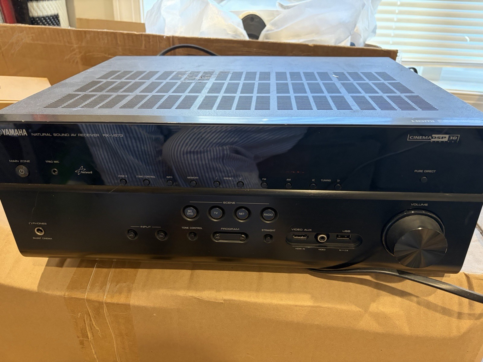 Yamaha RX-V673 7.1 AV Receiver Dolby Pro Logic II HDMI USB Radio Tuner Black
