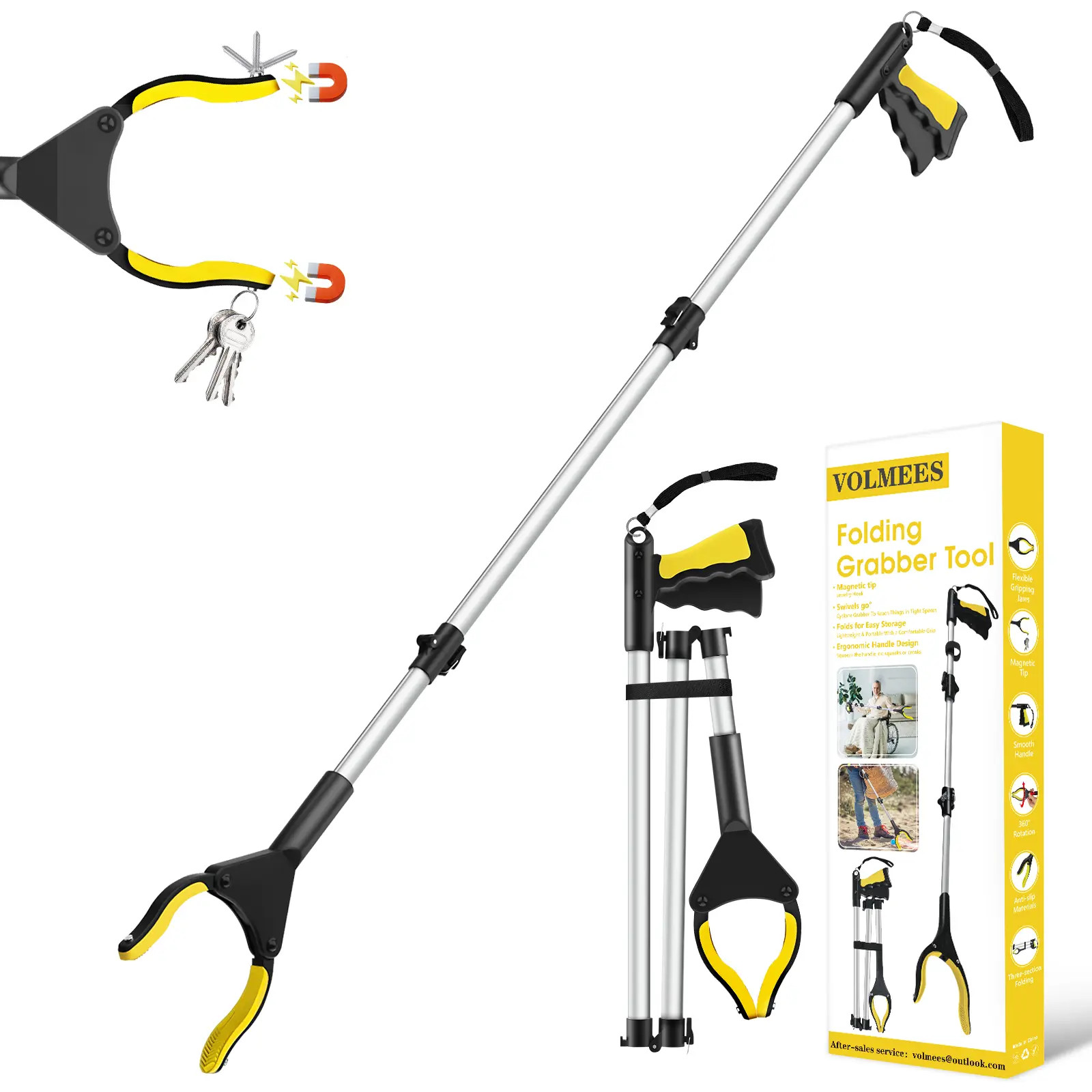 1Pcs 43 Inches Extra Long Grabber Tool-Volmees Grabbers Grab It Reaching Tool wi