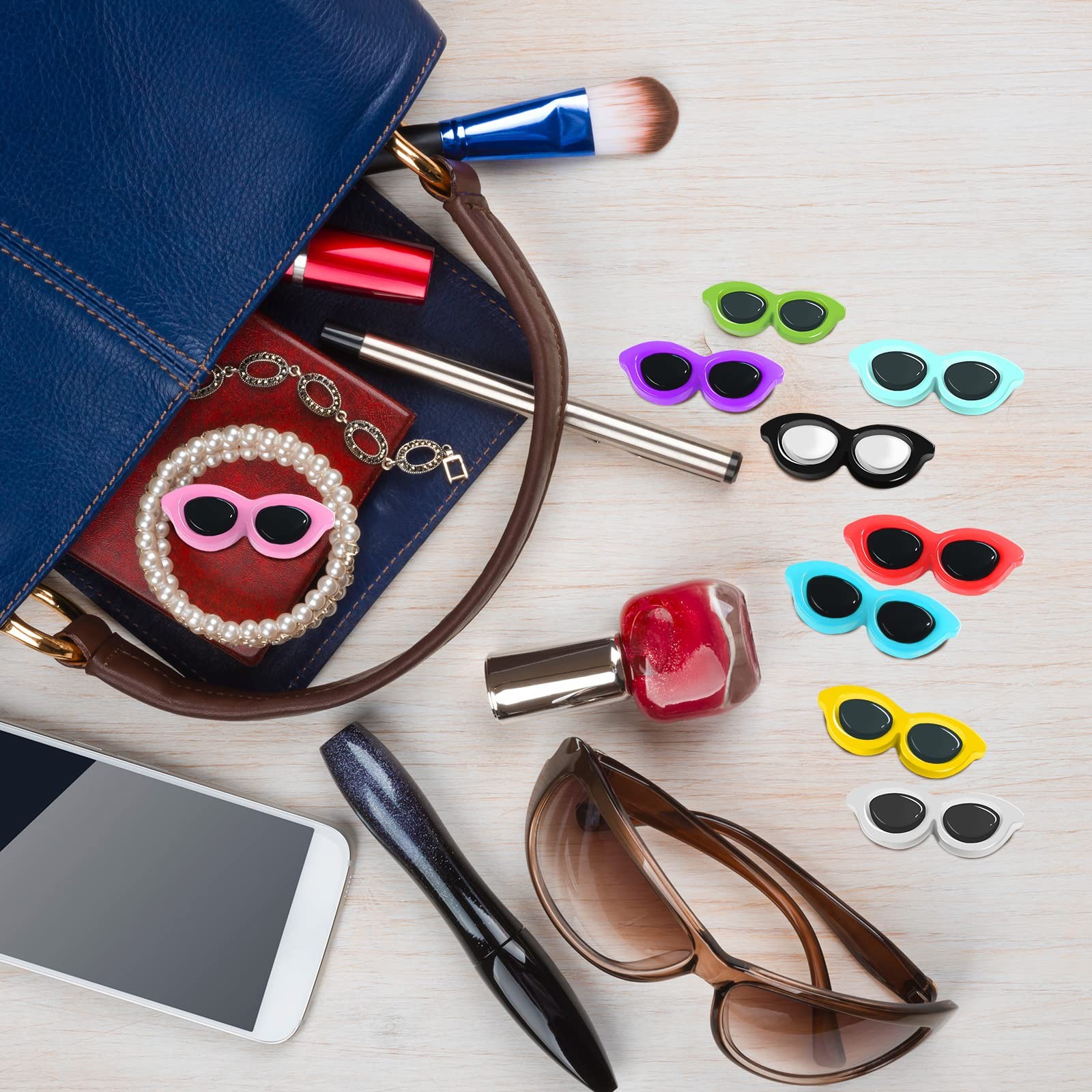 80 Pieces Mini Sunglasses for Crafts Resin Colorful Flatback Buttons Resin Sc...