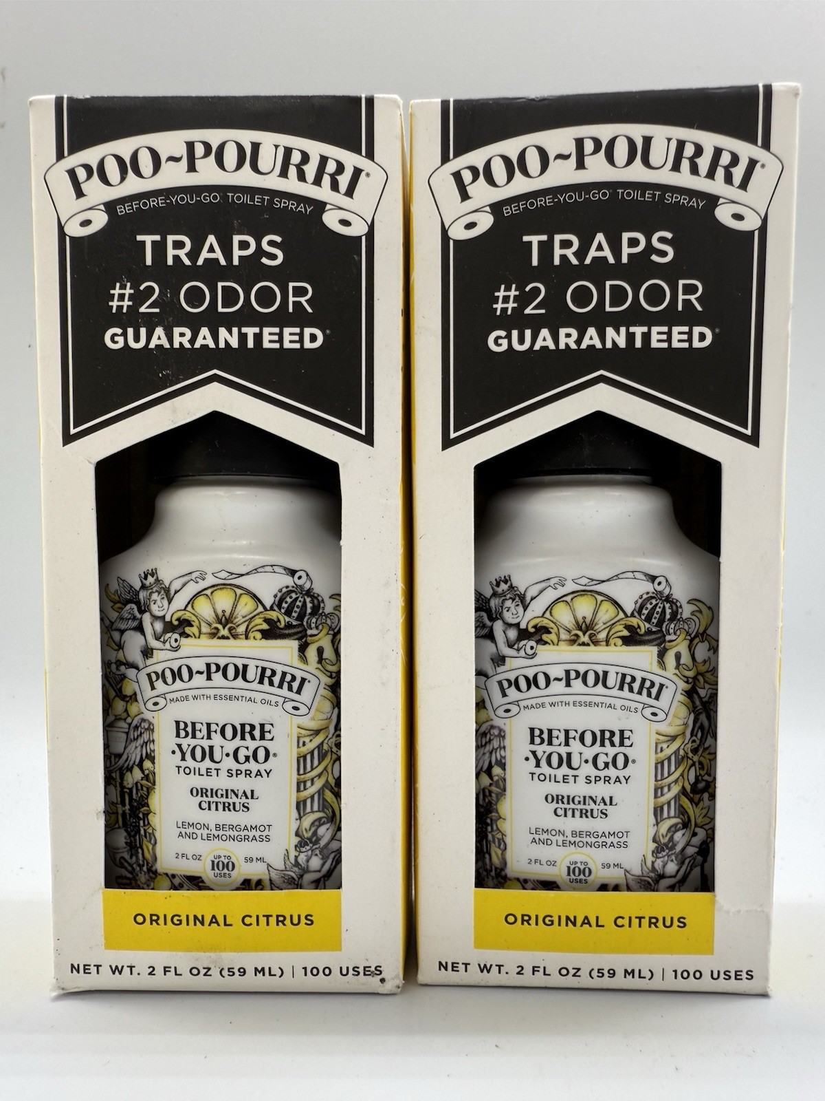 POO-POURRI Before-You-Go Original Citrus Toilet Spray - 2 oz (2 Pack)