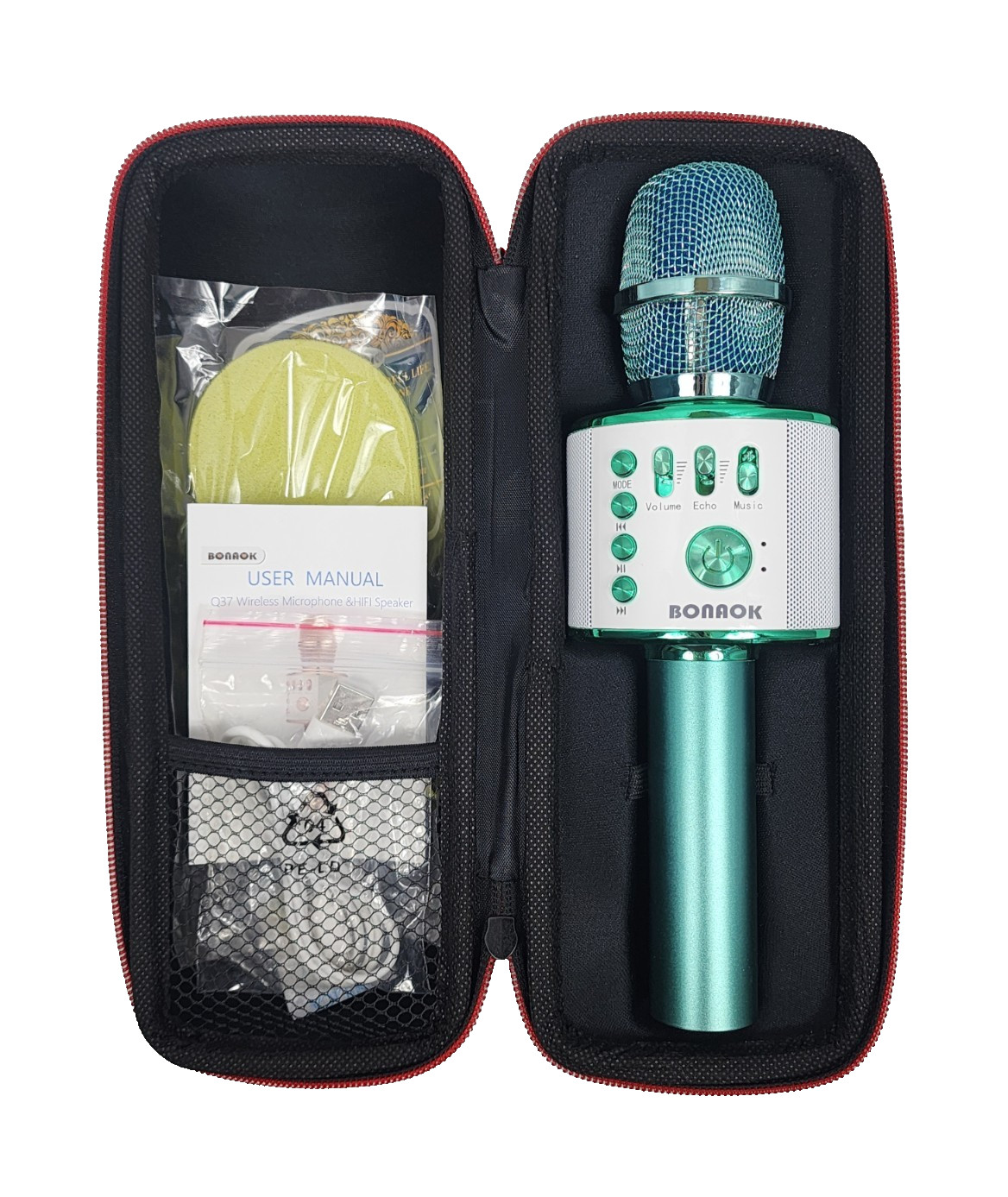 BONAOK Q37 Wireless Bluetooth Karaoke Microphone/Speaker Green