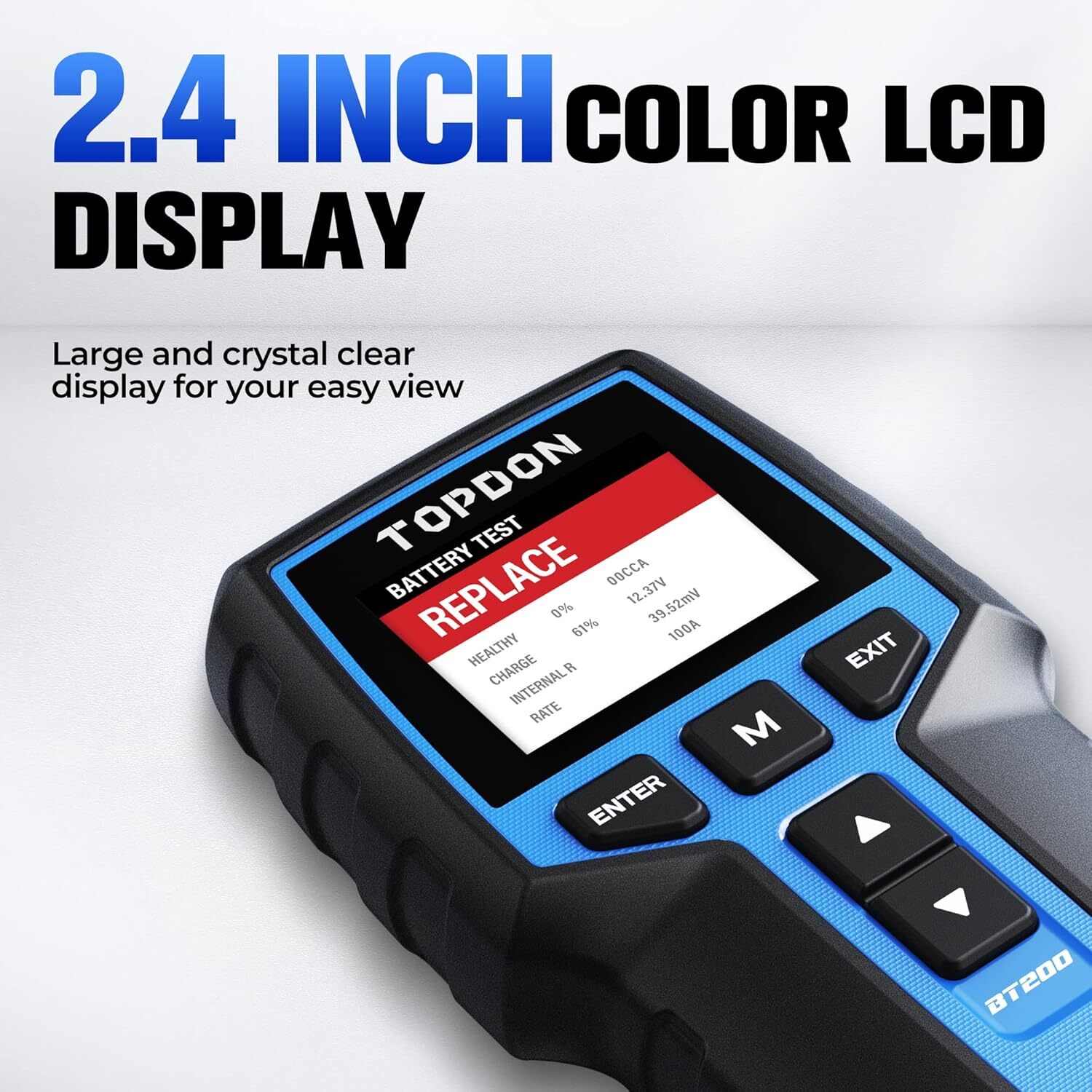 TOPDON BT200 12v Car Battery Tester Charging System Analyzer 2000CCA