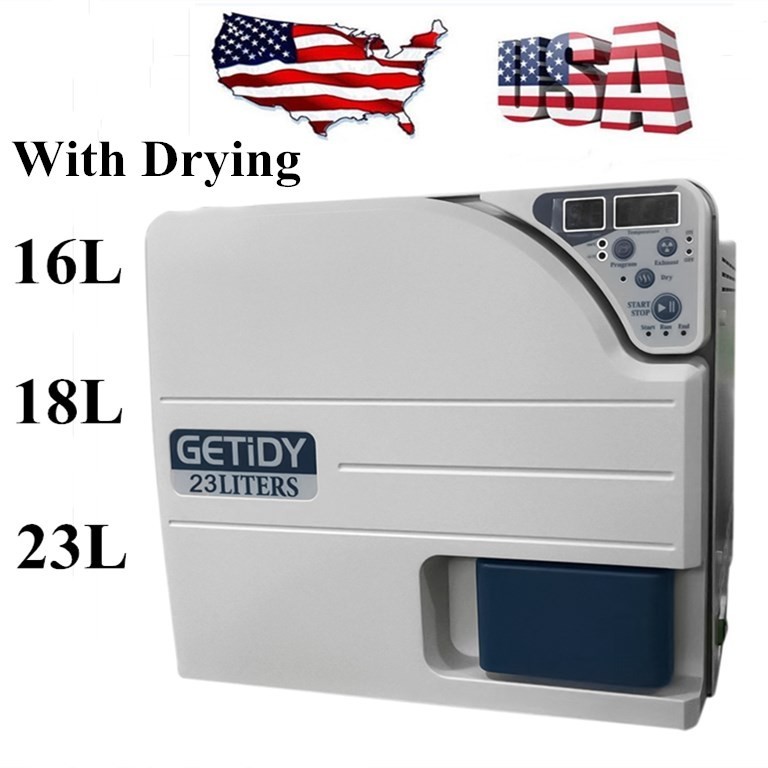Getidy Dental Medical Digital Vacuum Steam Autoclave Sterilizer with Drying 110V