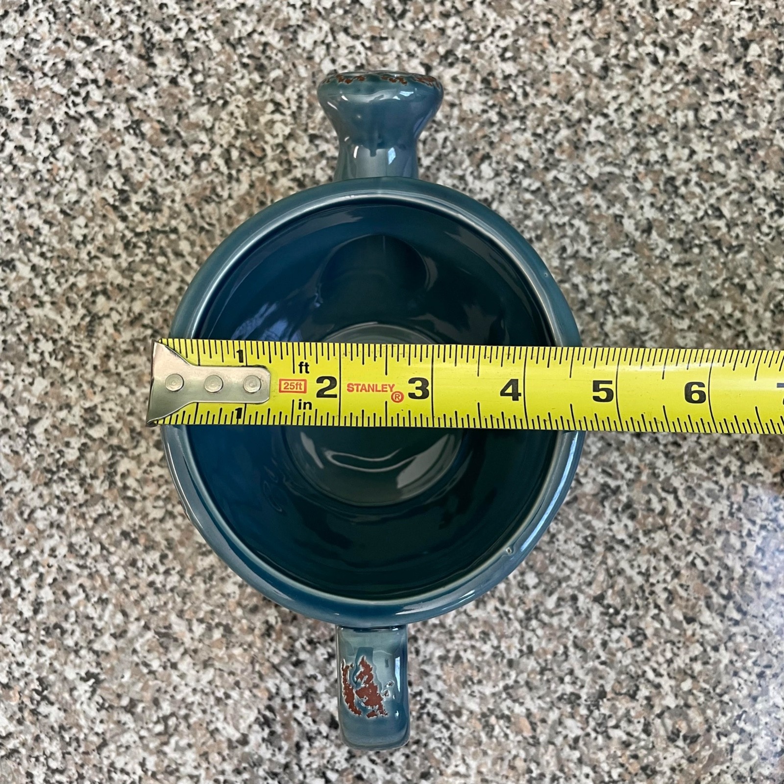 Blue Ceramic Floral Watering Pot Planter