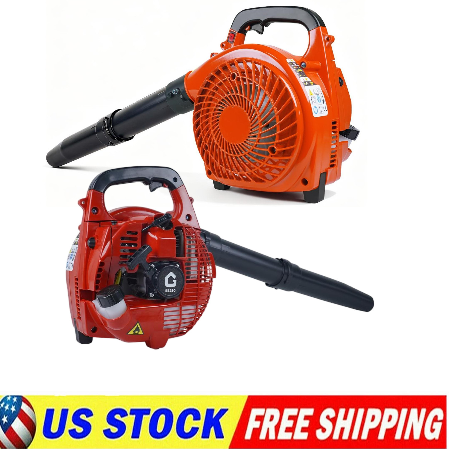 Handheld Gas Leaf Blower Powerful 28cc 2-Cycle Engine 490 CFM Air Volume 80 MPH