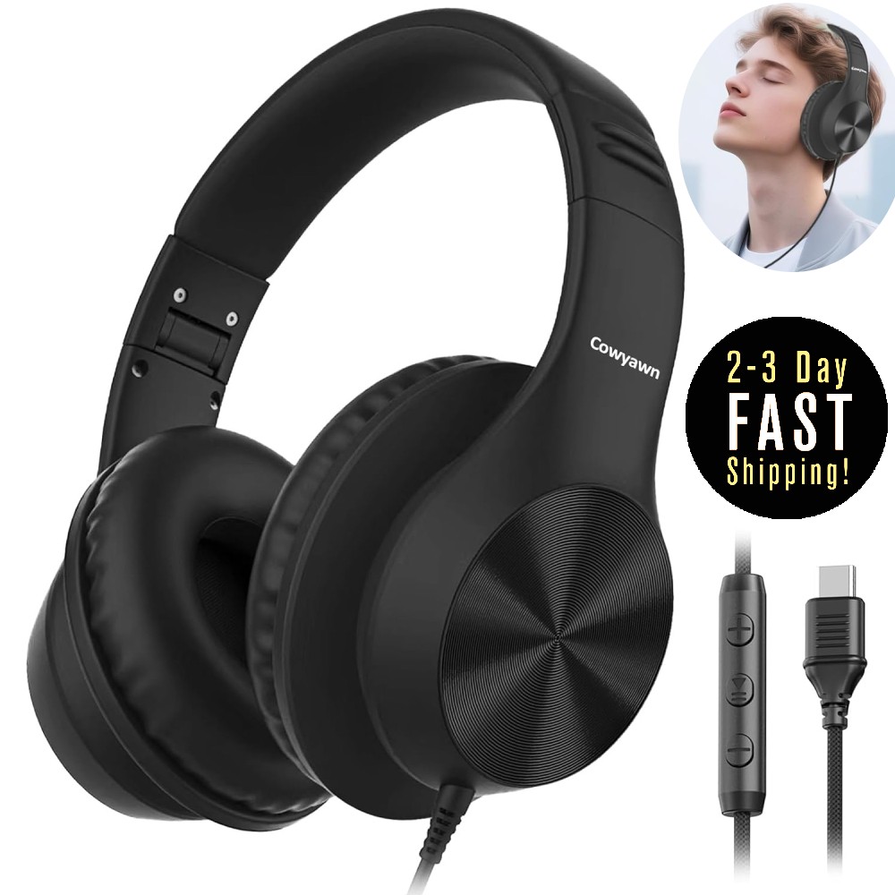 Audífonos De Cable Tipo C USB Auriculares Con Micrófono Supraaurales En Oferta