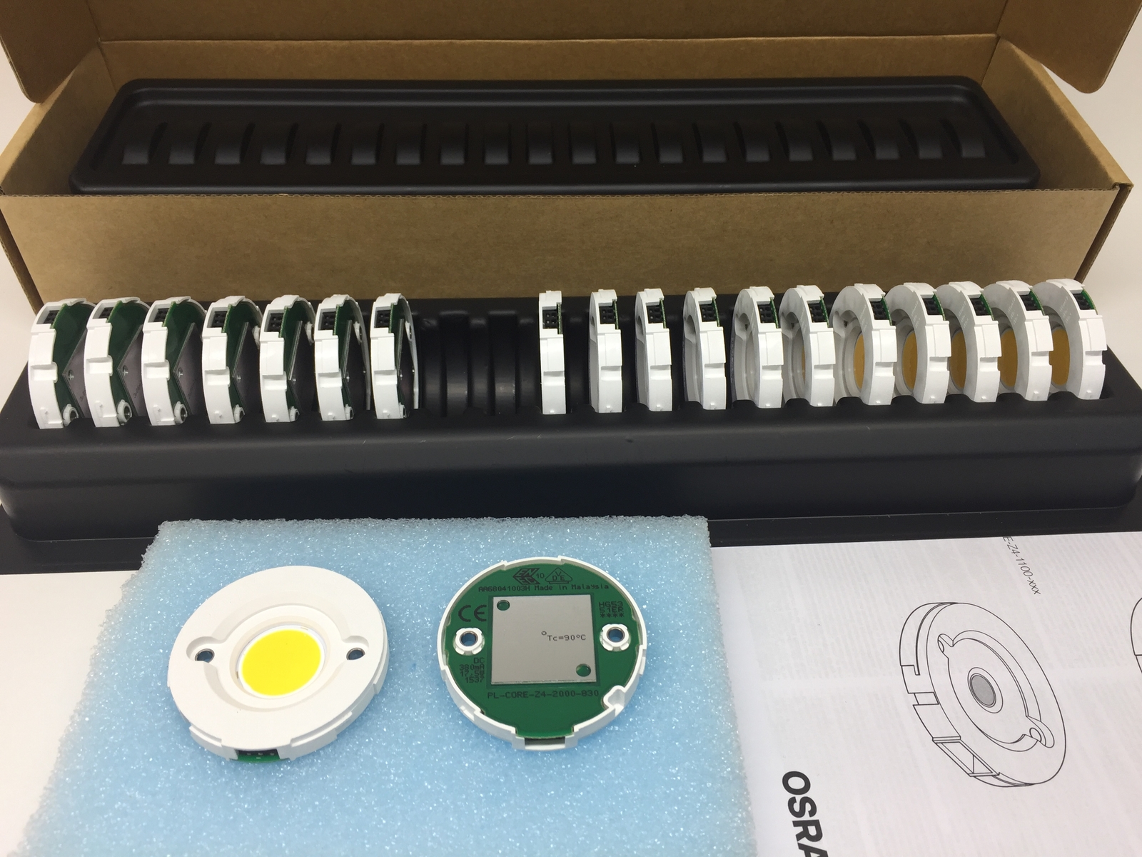 20 pieces Osram PrevaLED Core Z4 LED module 3000K 1940lm 17W 45V COB Soleriq S19