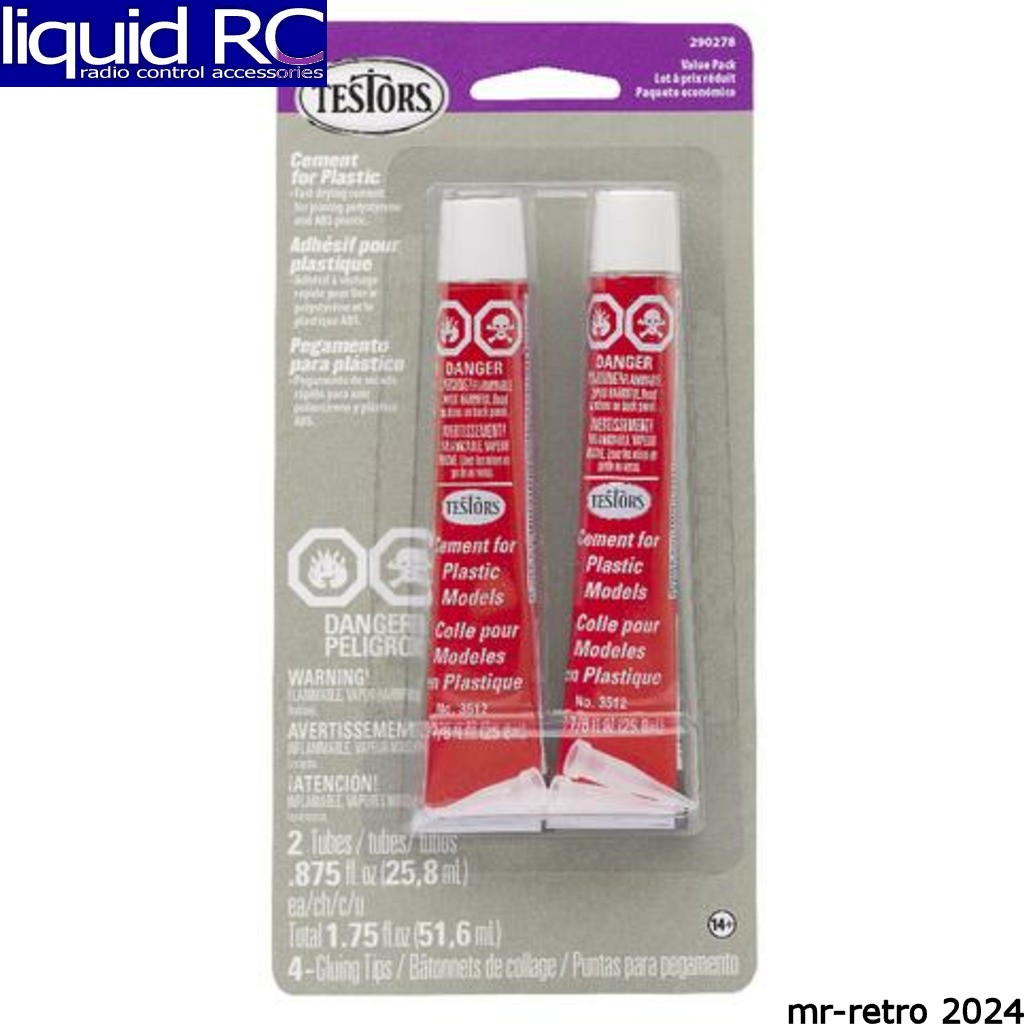 Testors 290278 Cement Value Pack (2) 7/8 Fl Oz Tubes