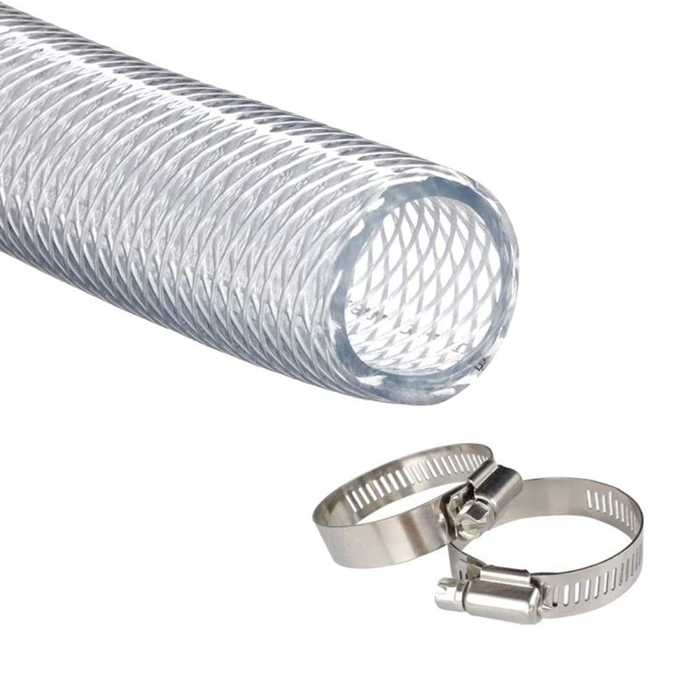 JUNZHIDA High Pressure Braided Clear Flexible PVC 3/4" ID - 10 ft,