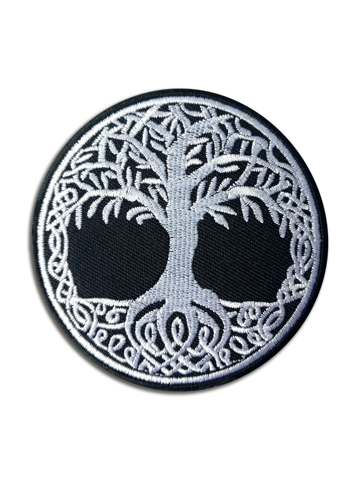 Tree of Life - White - Embroidered Patch 3" - Hook and Loop - Tactical Patch