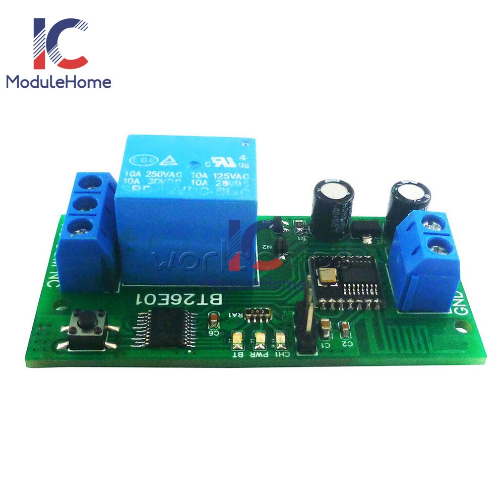 DC12V 1 Channel  Bluetooth BLE 5.2 Relay Module Control Board 6 Commands Operate