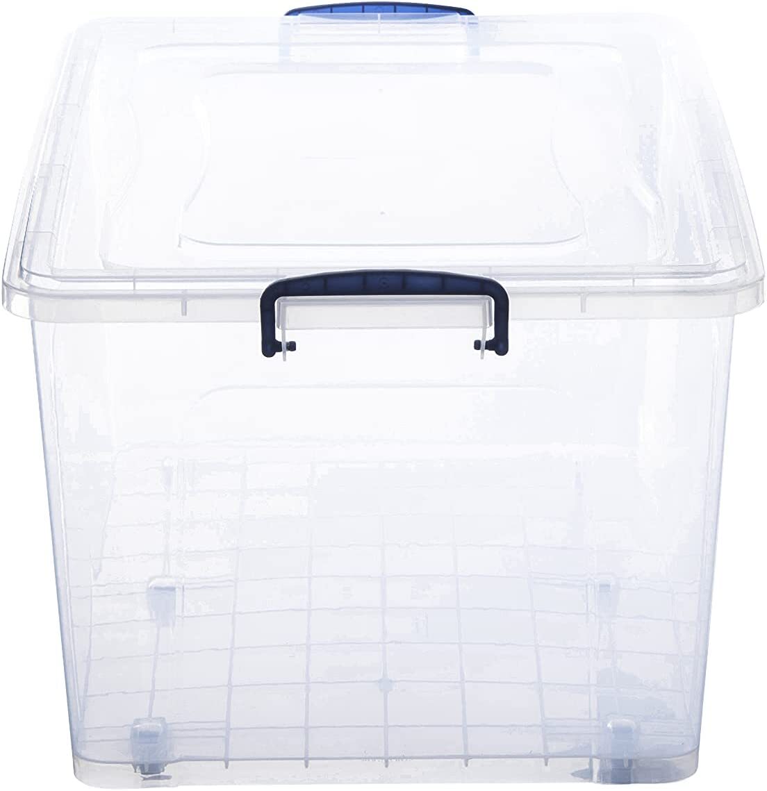 Superio Deep Clear Plastic Stackable Wheeled Storage Bin with Lid, 85 Qt, 2 pack