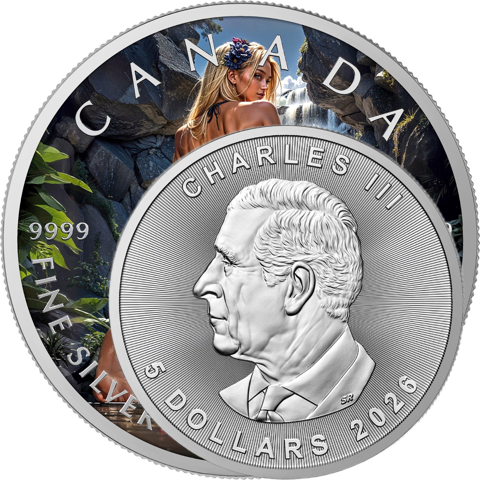 Waterfall Temptation Edition 2026 $5 1 oz Silver Maple Leaf  Coin  200 Mintage