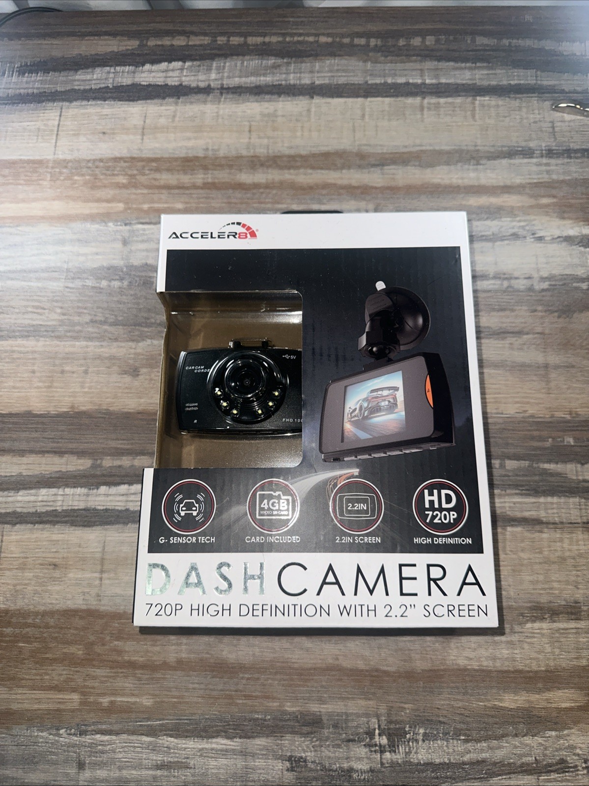 Acceler 8 Car Dash Camera 720p High Definition Video Recorder 2.2 Screen New