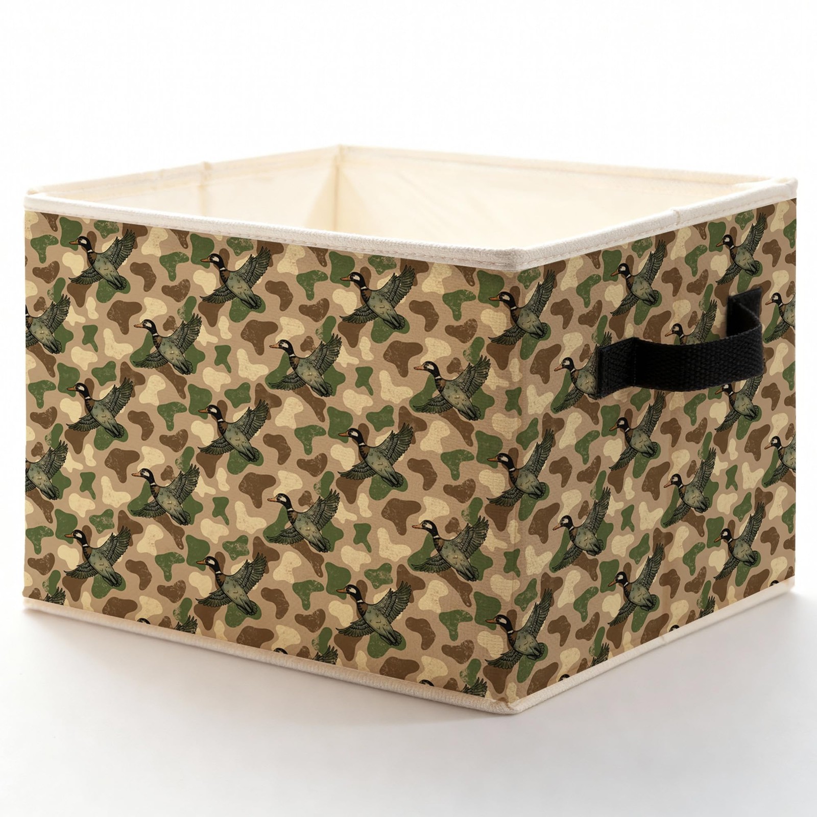 Camo Duck Hunting Storage Bins with Handles, Flying Duck Hunter Collapsible S...