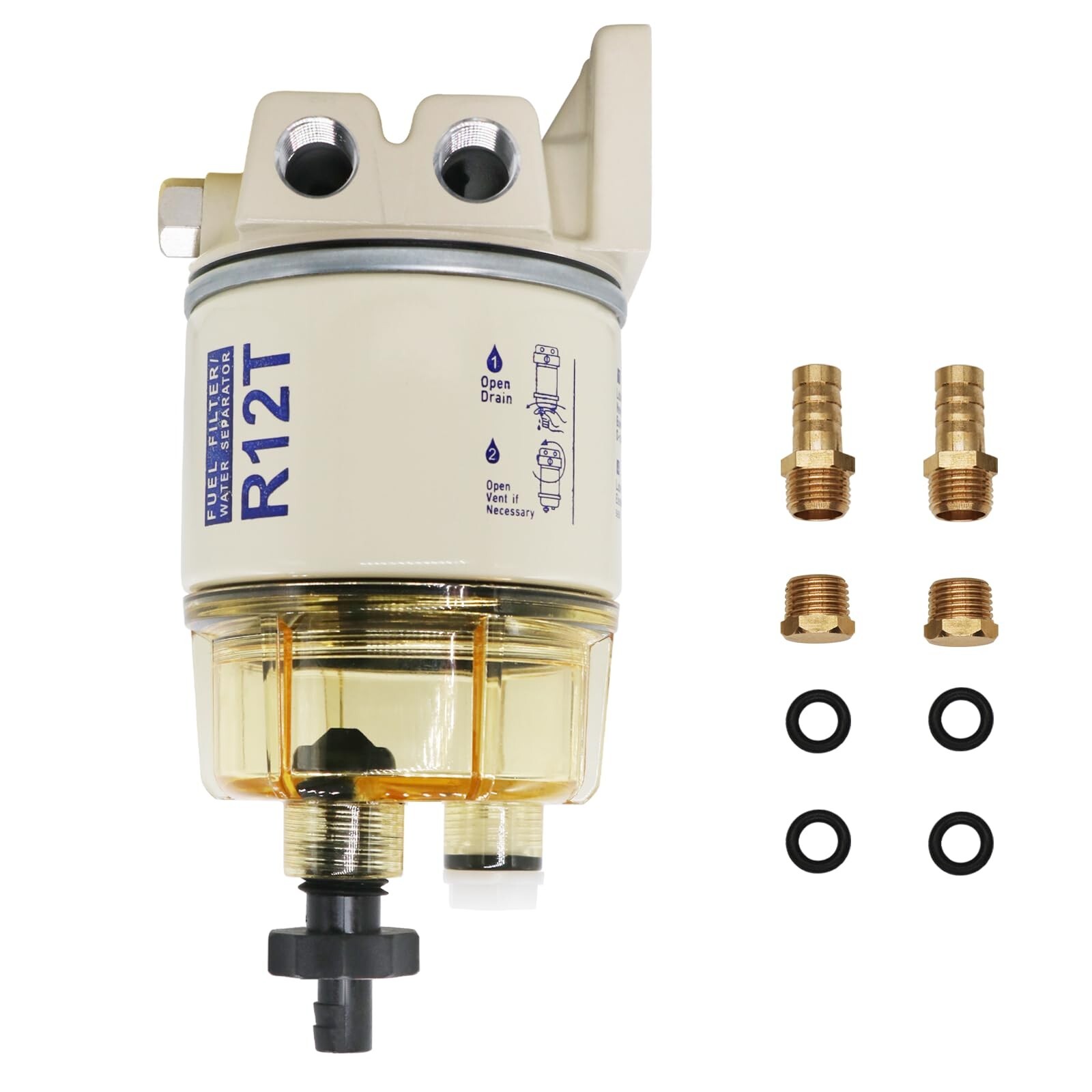 R12T Fuel Filter Water Separator Complete Kit for Diesel Gasoline Engine
