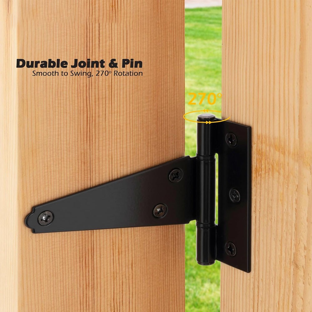 6 Pack/Set 4 Inch Heavy Duty T-Strap Hinges Rustproof Gate Barn Shed Door Hinge