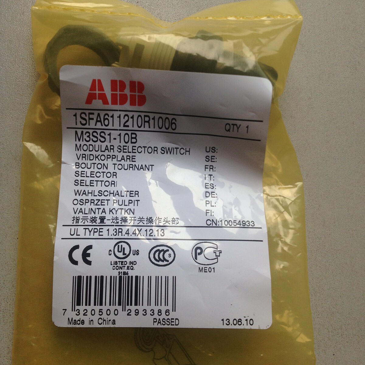 For ABB M3SS1-10B selector switch (NIB)