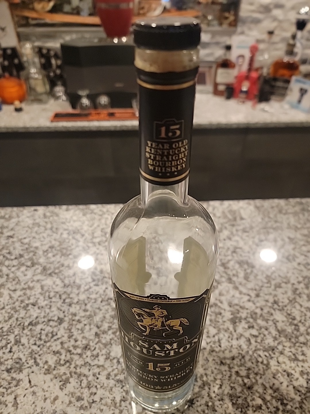 Sam Houston 15 Year Old Bourbon Bottle 750 ML Empty