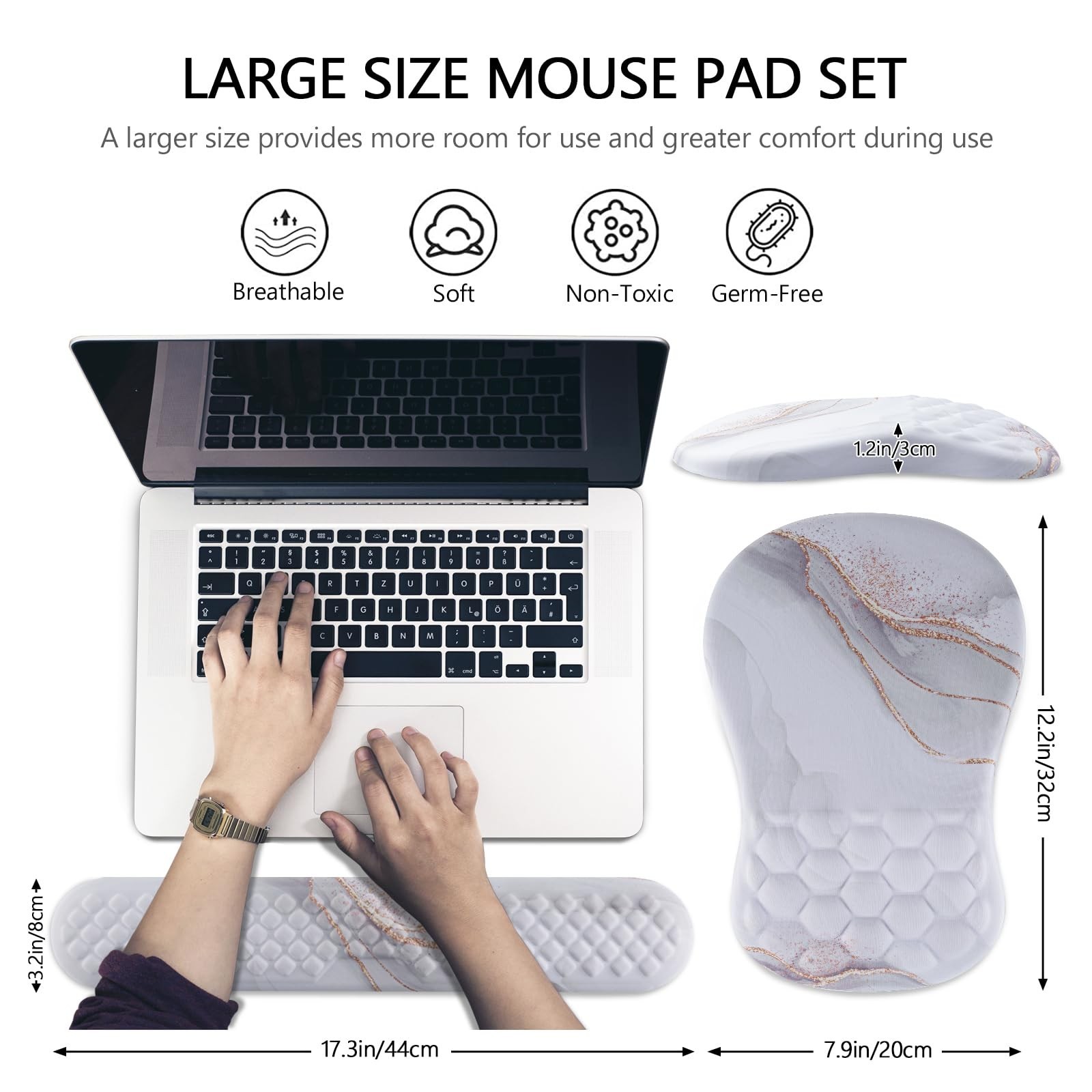 Ergonomic Mouse Pad & Keyboard Wrist Rest Set, Memory Foam | Memory Foam Wris...