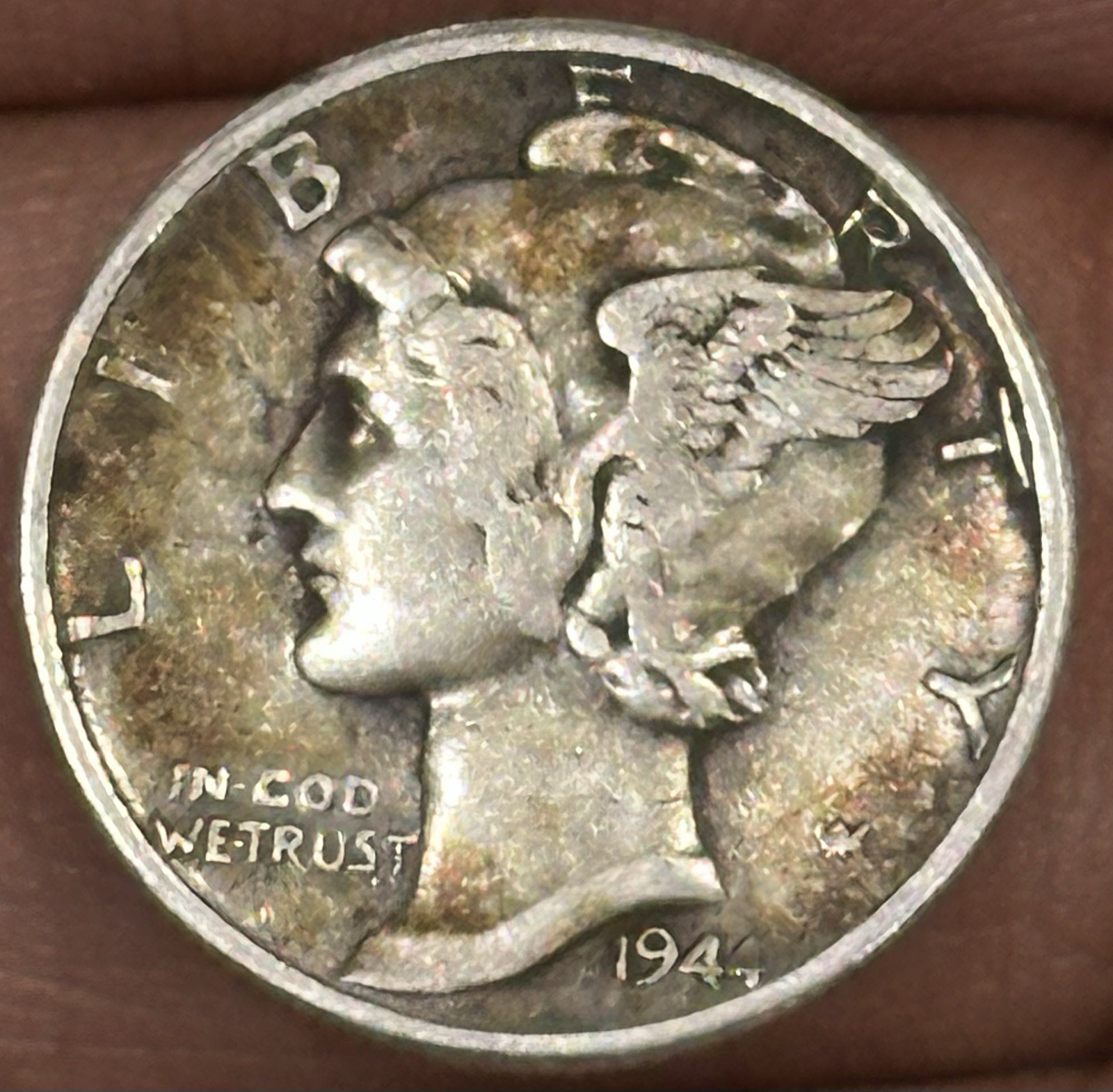 1944-P 10C Mercury Dime With Toning