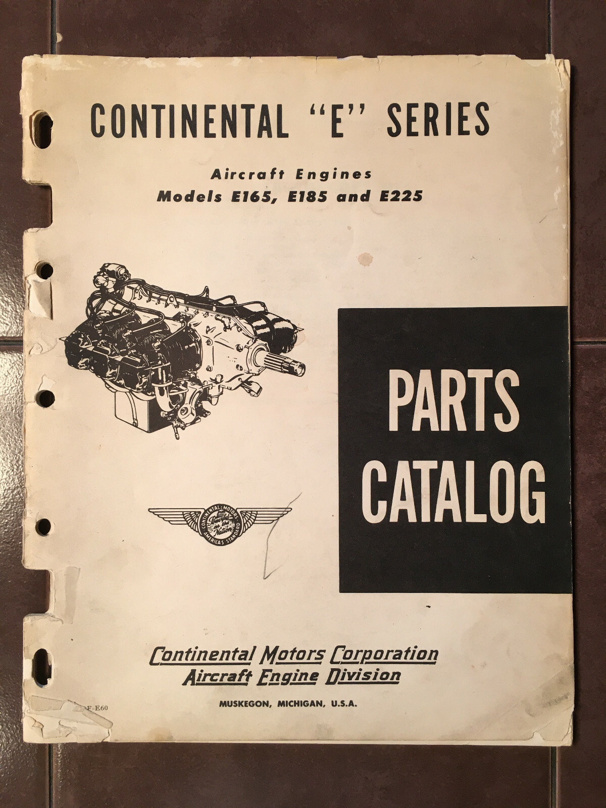 Continental Motors E Series E-165, E-185 & E-225 Parts Manual