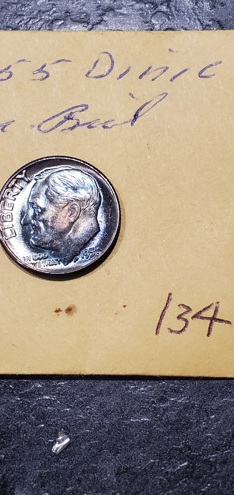 1955  Dime -HEAVY TONING- AU-UNC   #134