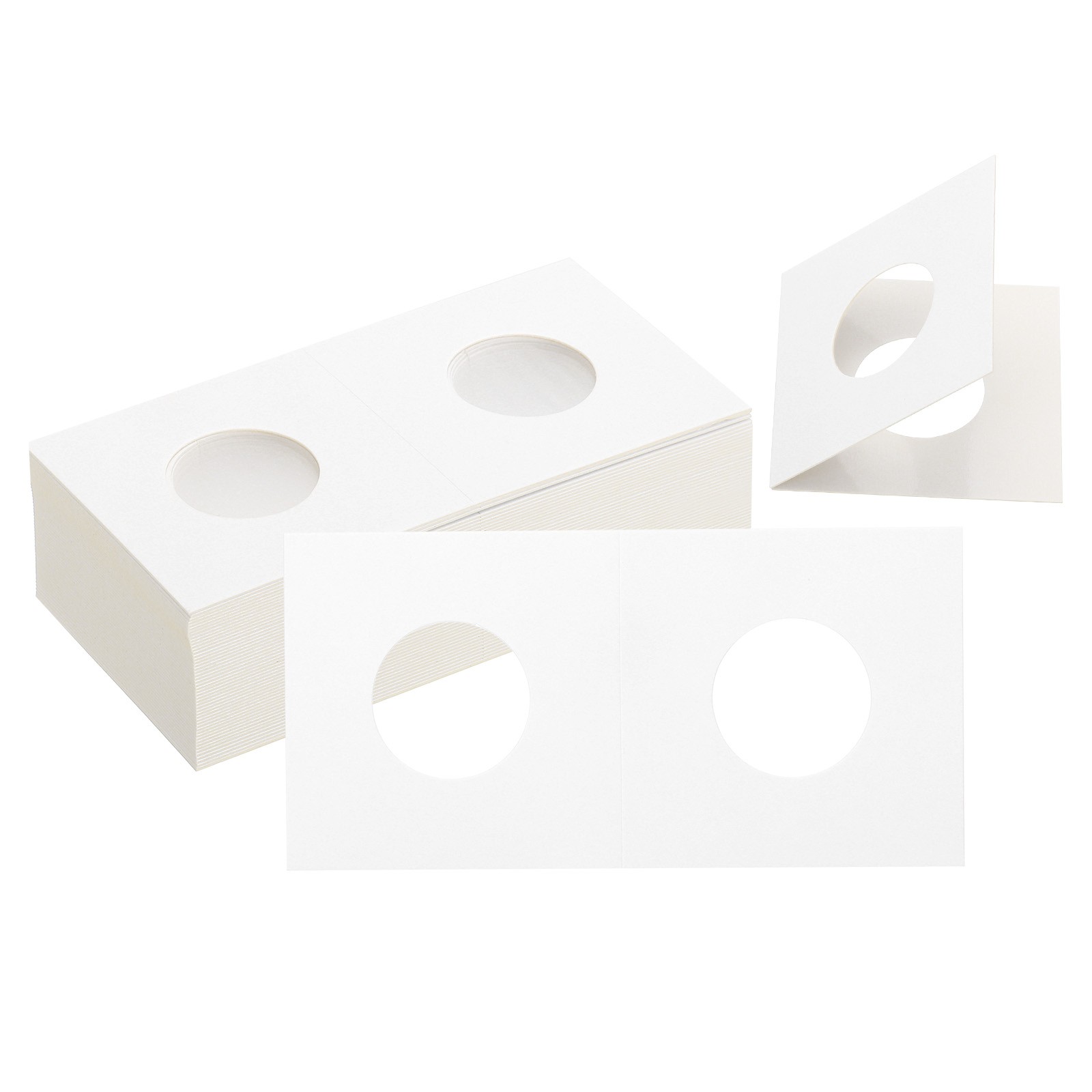 2 x 2 Coin Flips, 100 Pack 23mm Cardboard Coin Holder Paper Coin Holders