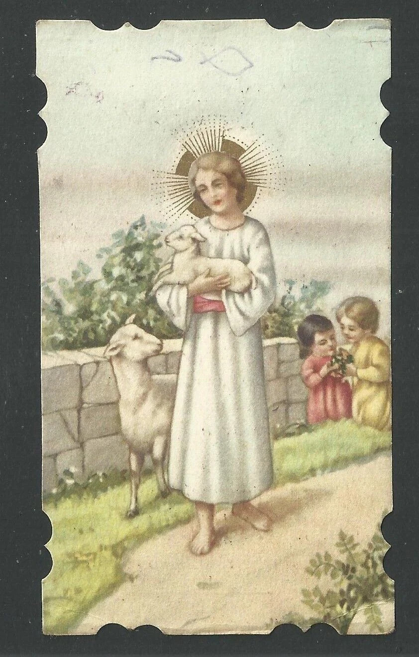 Holy card antique de Jesus Niño santino image pieuses estampa
