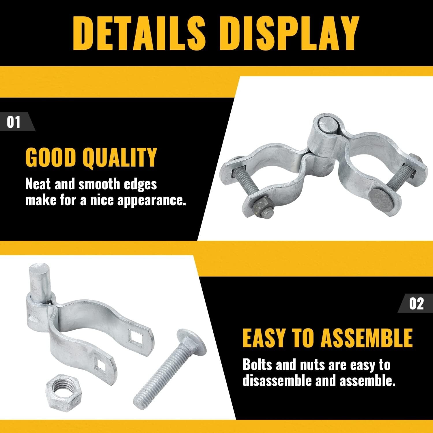 Chain Link Fence Gate Hinge Kit 15/8" Gate Hinge Include Female Gate Hinge2 Pcs