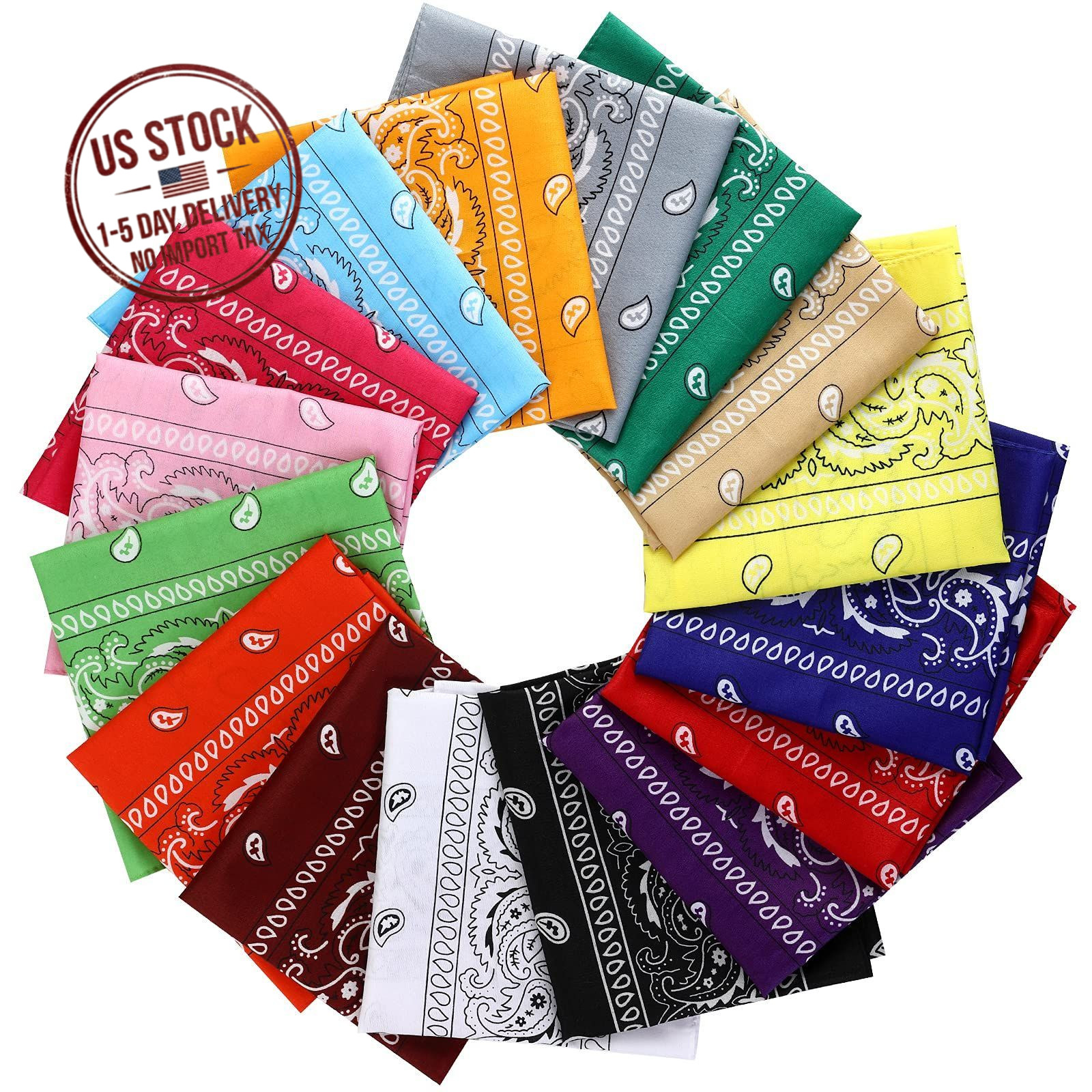 16pcs Bandanas Multi Purpose Scarf Headband Handkerchief Outdoor Unisex Set