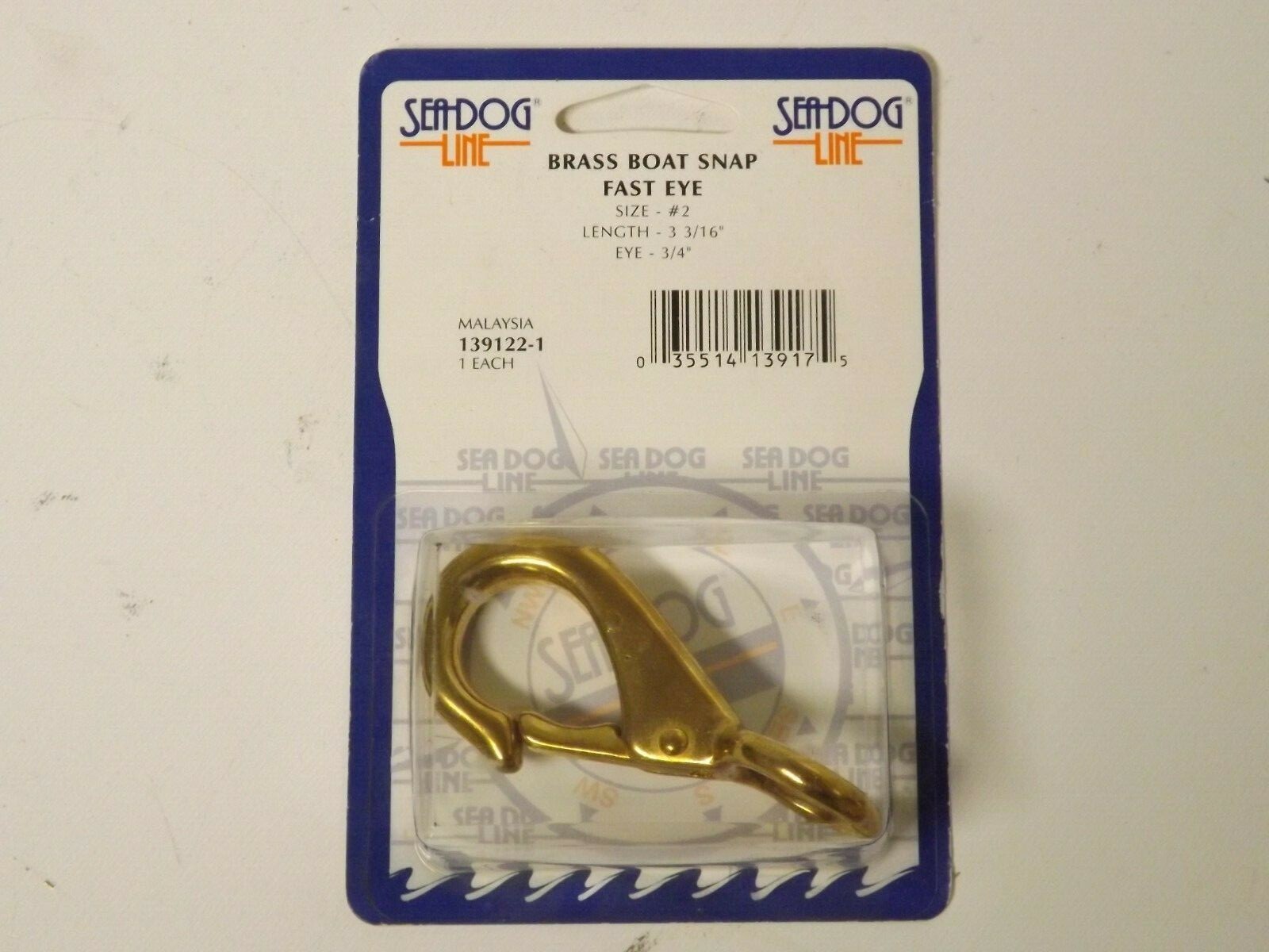 Sea-Dog 139122-1 brass boat snap fast eye boat snap #2 139122