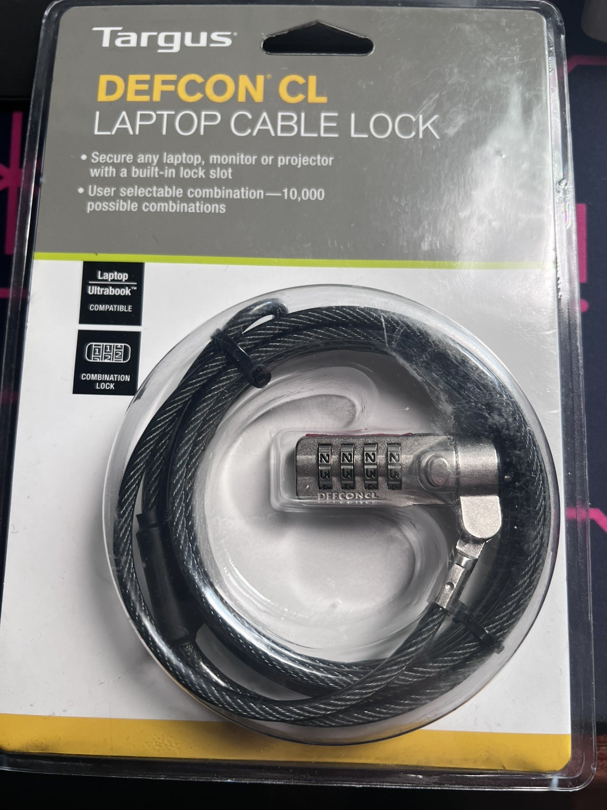 Targus DEFCON CL Laptop Cable T Lock (PA410U1) Anti -Theft NEW