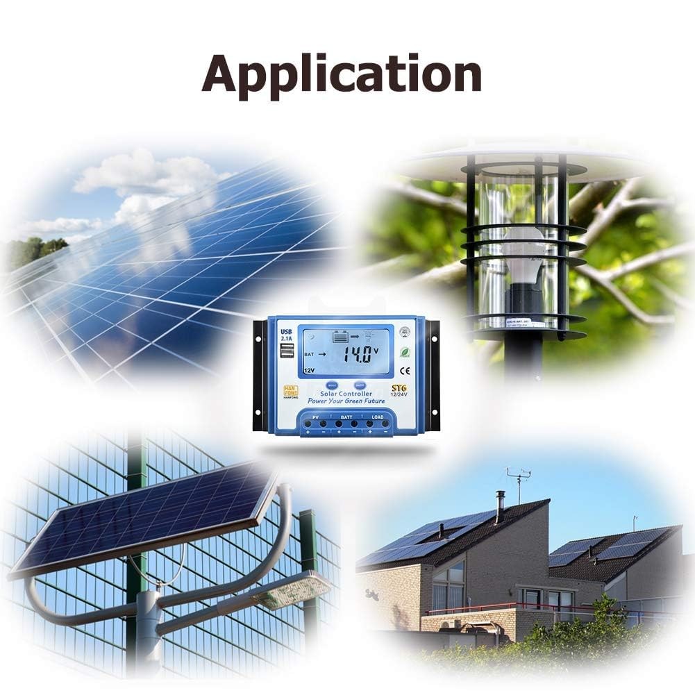 Solamr 30A Solar Charge Controller 12V/24V Automatic Voltage Recognition Solar