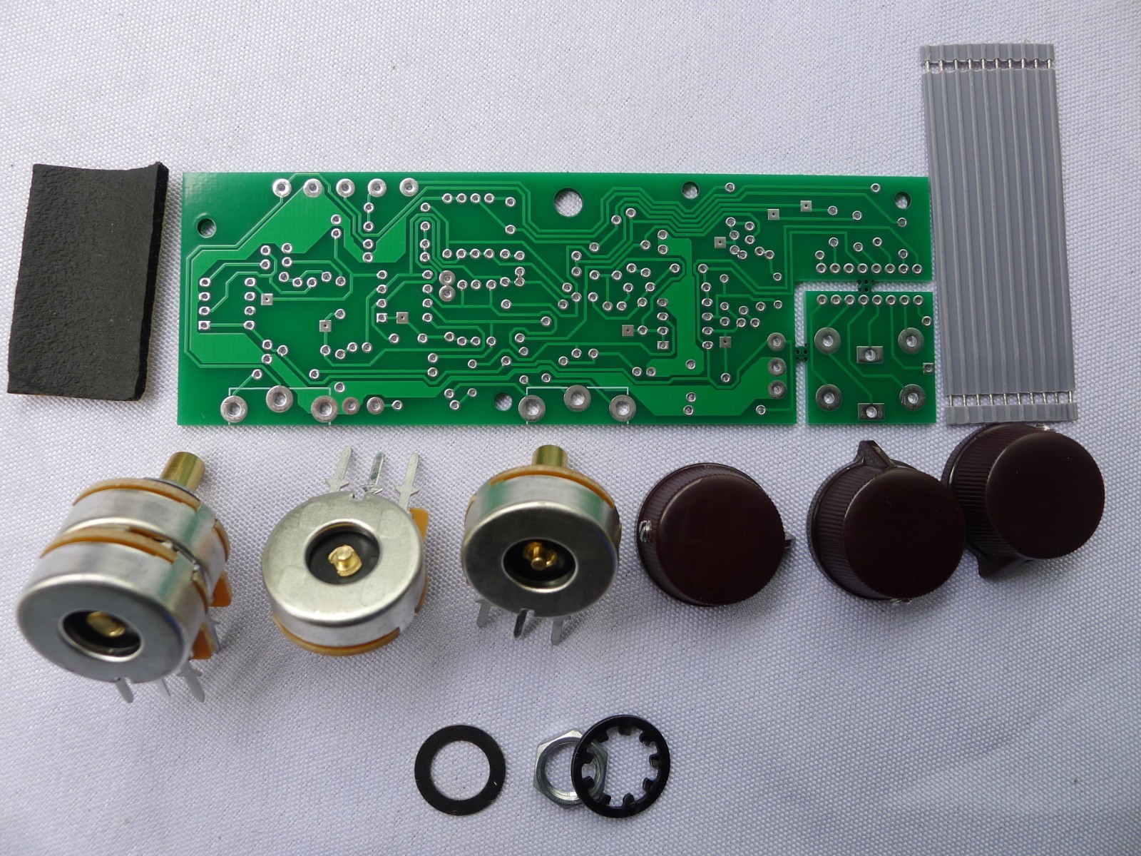 DIY Overdrive Effects Pedal Project Box Case With PCB/Pots/Wire Kits Silver