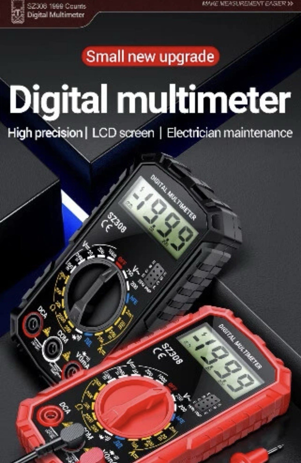 Digital Multimeter AC DC Voltmeter Ammeter Ohmmeter Volt Tester Meter SZ308 USA