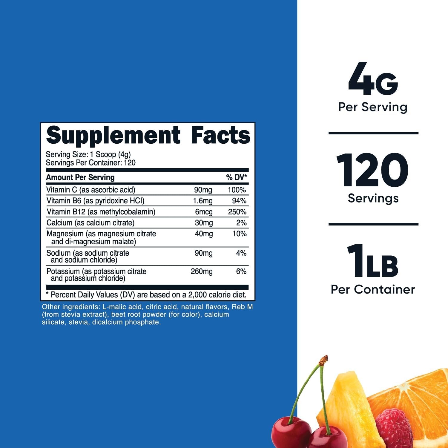 Electrolyte Complex Drink Mix Powder (Fruit Punch) 120 Servings