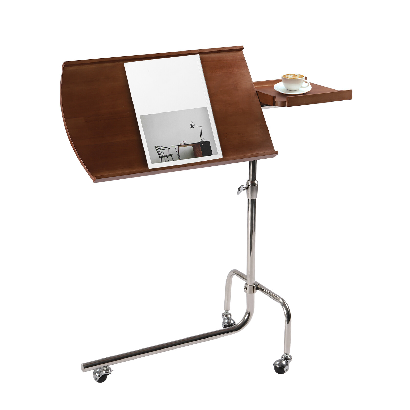 Angle Height Adjustable Rolling Laptop Desk Sofa Bed Tray Notebook Table Stand